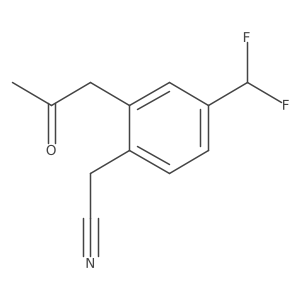 2-(4-(Difluoromethyl)-2-(2-oxopropyl)phenyl)acetonitrile Structure