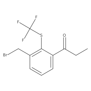 1-(3-(Bromomethyl)-2-(trifluoromethylthio)phenyl)propan-1-one结构式