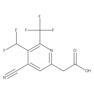 4-Cyano-3-(difluoromethyl)-2-(trifluoromethyl)pyridine-6-acetic acid结构式