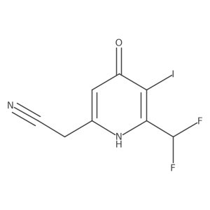 2-(Difluoromethyl)-4-hydroxy-3-iodopyridine-6-acetonitrile结构式