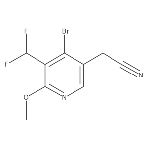 2-(4-Bromo-5-(difluoromethyl)-6-methoxypyridin-3-yl)acetonitrile Structure
