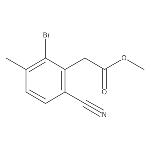 Methyl 2-bromo-6-cyano-3-methylphenylacetate Structure