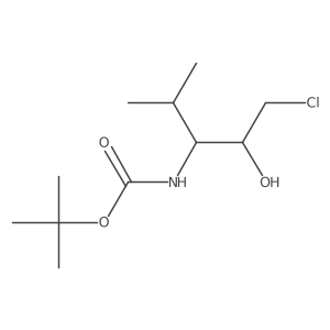 tert-butyl N-(1-chloro-2-hydroxy-4-methylpentan-3-yl)carbamate Structure
