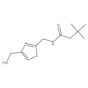 Tert-butyl N-[[4-(aminomethyl)-1,3-thiazol-2-yl]methyl]carbamate结构式