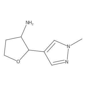 (2S,3R)-2-(1-Methylpyrazol-4-yl)oxolan-3-amine结构式