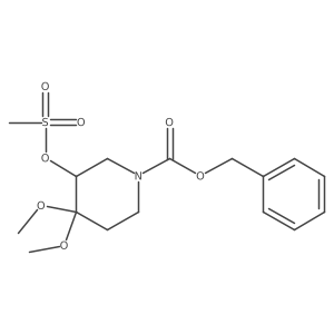 Benzyl 4,4-dimethoxy-3-((methylsulfonyl)oxy)piperidine-1-carboxylate结构式