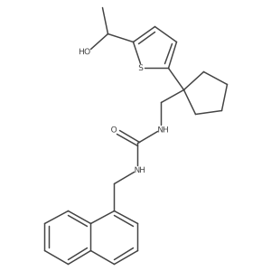1-((1-(5-(1-Hydroxyethyl)thiophen-2-yl)cyclopentyl)methyl)-3-(naphthalen-1-ylmethyl)urea结构式
