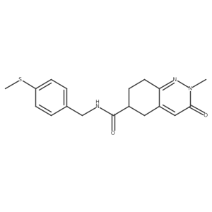 2-methyl-N-(4-(methylthio)benzyl)-3-oxo-2,3,5,6,7,8-hexahydrocinnoline-6-carboxamide结构式