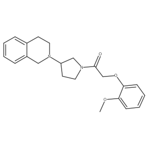 1-(3-(3,4-dihydroisoquinolin-2(1H)-yl)pyrrolidin-1-yl)-2-(2-methoxyphenoxy)ethanone结构式