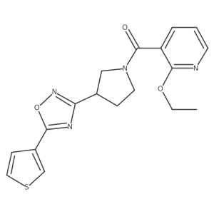 2-Ethoxy-3-{3-[5-(thiophen-3-yl)-1,2,4-oxadiazol-3-yl]pyrrolidine-1-carbonyl}pyridine结构式