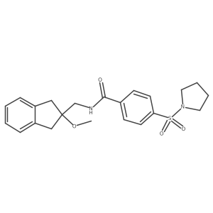 N-((2-methoxy-2,3-dihydro-1H-inden-2-yl)methyl)-4-(pyrrolidin-1-ylsulfonyl)benzamide结构式