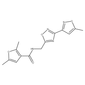 2,5-dimethyl-N-((3-(5-methylisoxazol-3-yl)-1,2,4-oxadiazol-5-yl)methyl)furan-3-carboxamide Structure