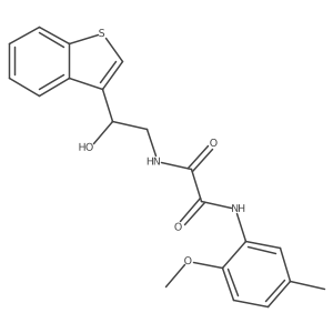 N1-(2-(benzo[b]thiophen-3-yl)-2-hydroxyethyl)-N2-(2-methoxy-5-methylphenyl)oxalamide结构式