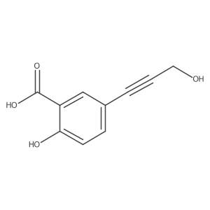 2-Hydroxy-5-(3-hydroxyprop-1-yn-1-yl)benzoic acid结构式