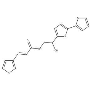 (2E)-N-(2-{[2,2'-bithiophene]-5-yl}-2-hydroxyethyl)-3-(thiophen-3-yl)prop-2-enamide Structure
