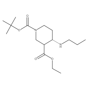 1-(Tert-butyl) 3-ethyl 4-(propylamino)piperidine-1,3-dicarboxylate Structure