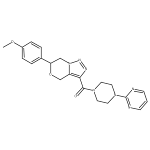 6-(4-methoxyphenyl)-3-[(4-pyrimidin-2-ylpiperazin-1-yl)carbonyl]-6,7-dihydro-4H-[1,2,3]triazolo[5,1-c][1,4]oxazine结构式