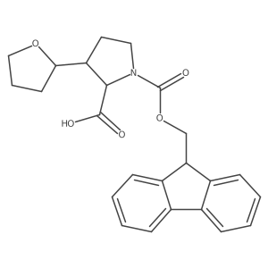1-(9H-Fluoren-9-ylmethoxycarbonyl)-3-(oxolan-2-yl)pyrrolidine-2-carboxylic acid Structure