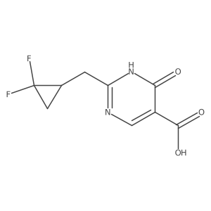 2-[(2,2-Difluorocyclopropyl)methyl]-6-oxo-1,6-dihydropyrimidine-5-carboxylic acid结构式