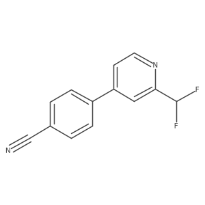 4-[2-(Difluoromethyl)pyridin-4-yl]benzonitrile Structure