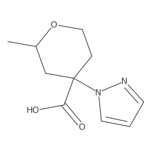Tetrahydro-2-methyl-4-(1H-pyrazol-1-yl)-2H-pyran-4-carboxylic acid Structure