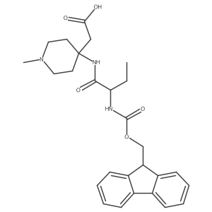 2-{4-[(2R)-2-({[(9H-fluoren-9-yl)methoxy]carbonyl}amino)butanamido]-1-methylpiperidin-4-yl}acetic acid Structure