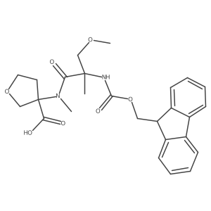 3-[2-({[(9H-fluoren-9-yl)methoxy]carbonyl}amino)-2-(methoxymethyl)-N-methylpropanamido]oxolane-3-carboxylic acid结构式