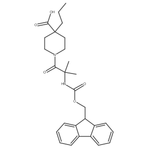 1-[2-({[(9H-fluoren-9-yl)methoxy]carbonyl}amino)-2-methylpropanoyl]-4-propylpiperidine-4-carboxylic acid Structure