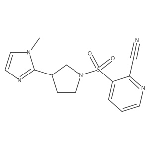 3-[3-(1-Methylimidazol-2-yl)pyrrolidin-1-yl]sulfonylpyridine-2-carbonitrile结构式