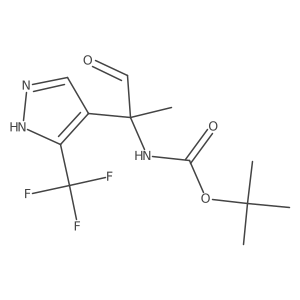 tert-butyl N-{1-oxo-2-[3-(trifluoromethyl)-1H-pyrazol-4-yl]propan-2-yl}carbamate结构式