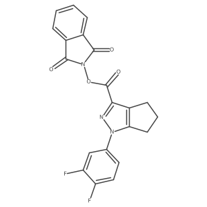 1,3-dioxo-2,3-dihydro-1H-isoindol-2-yl 1-(3,4-difluorophenyl)-1H,4H,5H,6H-cyclopenta[c]pyrazole-3-carboxylate结构式