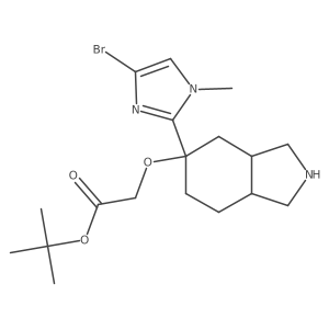 tert-butyl 2-{[5-(4-bromo-1-methyl-1H-imidazol-2-yl)-octahydro-1H-isoindol-5-yl]oxy}acetate结构式
