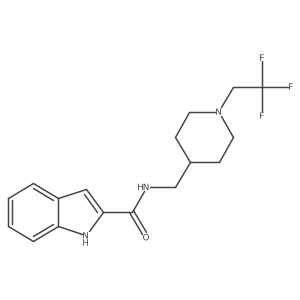 N-{[1-(2,2,2-trifluoroethyl)piperidin-4-yl]methyl}-1H-indole-2-carboxamide结构式