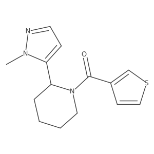 2-(1-methyl-1H-pyrazol-5-yl)-1-(thiophene-3-carbonyl)piperidine Structure