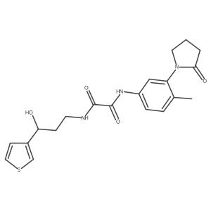 N1-(3-hydroxy-3-(thiophen-3-yl)propyl)-N2-(4-methyl-3-(2-oxopyrrolidin-1-yl)phenyl)oxalamide Structure