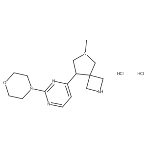 6-Methyl-8-[2-(morpholin-4-yl)pyrimidin-4-yl]-2,6-diazaspiro[3.4]octane dihydrochloride结构式