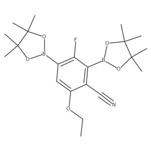6-Ethoxy-3-fluoro-2,4-bis(tetramethyl-1,3,2-dioxaborolan-2-yl)benzonitrile Structure