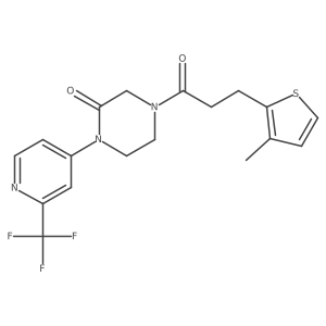 4-[3-(3-Methylthiophen-2-yl)propanoyl]-1-[2-(trifluoromethyl)pyridin-4-yl]piperazin-2-one结构式