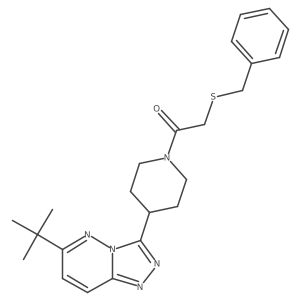 2-(Benzylsulfanyl)-1-(4-{6-tert-butyl-[1,2,4]triazolo[4,3-b]pyridazin-3-yl}piperidin-1-yl)ethan-1-one结构式