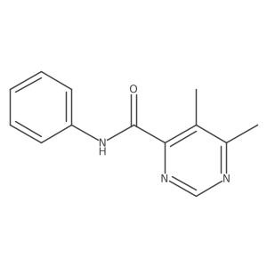 5,6-Dimethyl-N-phenylpyrimidine-4-carboxamide结构式