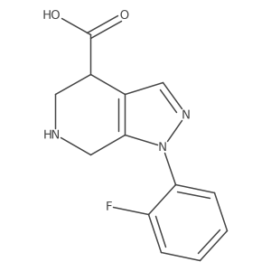 1-(2-fluorophenyl)-1H,4H,5H,6H,7H-pyrazolo[3,4-c]pyridine-4-carboxylic acid结构式