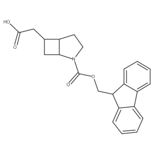 2-(2-{[(9H-fluoren-9-yl)methoxy]carbonyl}-2-azabicyclo[3.2.0]heptan-6-yl)acetic acid结构式