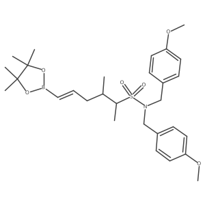 (2R,3S,E)-N,N-Bis(4-methoxybenzyl)-3-methyl-6-(4,4,5,5-tetramethyl-1,3,2-dioxaborolan-2-yl)hex-5-ene-2-sulfonamide Structure