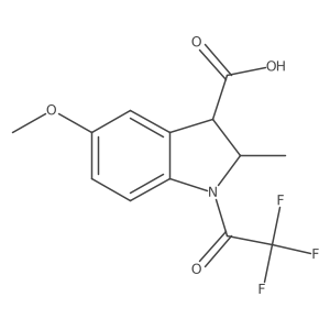 5-methoxy-2-methyl-1-(2,2,2-trifluoroacetyl)indoline-3-carboxylic acid Structure