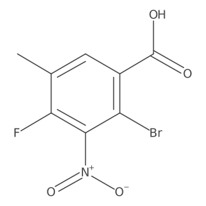 2-Bromo-4-fluoro-5-methyl-3-nitrobenzoic acid结构式
