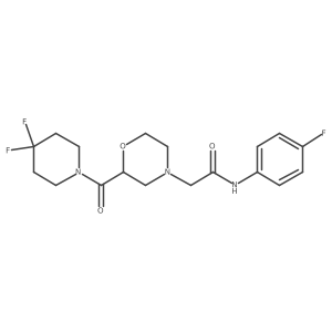 2-[2-(4,4-difluoropiperidine-1-carbonyl)morpholin-4-yl]-N-(4-fluorophenyl)acetamide Structure