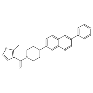 2-[1-(5-Methyl-1,2-oxazole-4-carbonyl)piperidin-4-yl]-6-(pyridin-4-yl)-1,8-naphthyridine结构式