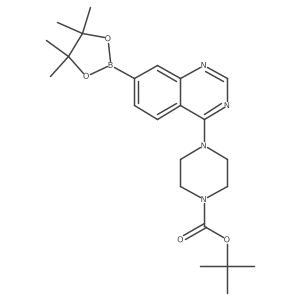 tert-Butyl 4-(7-(4,4,5,5-tetramethyl-1,3,2-dioxaborolan-2-yl)quinazolin-4-yl)piperazine-1-carboxylate结构式