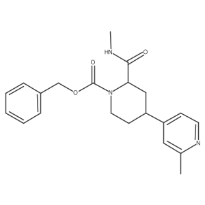 Phenylmethyl 2-[(methylamino)carbonyl]-4-(2-methyl-4-pyridinyl)-1-piperidinecarboxylate结构式