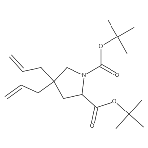 Di-tert-butyl (S)-4,4-diallylpyrrolidine-1,2-dicarboxylate结构式